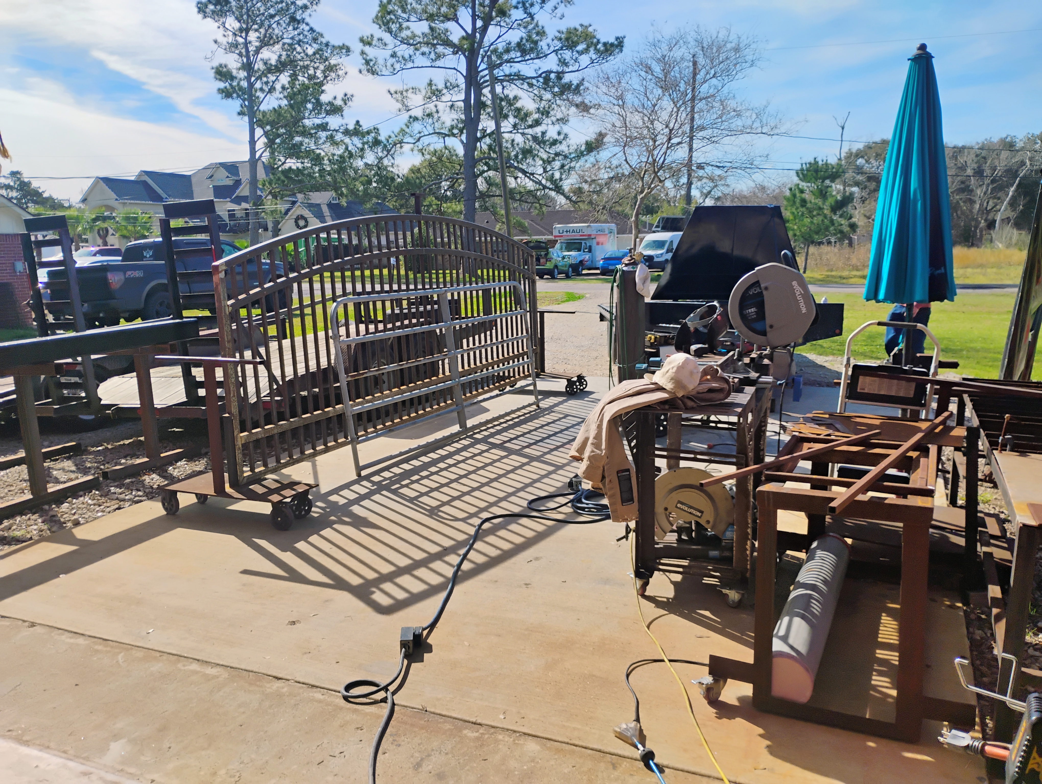 Trailer tongue toolbox fabrication with lid open angle view