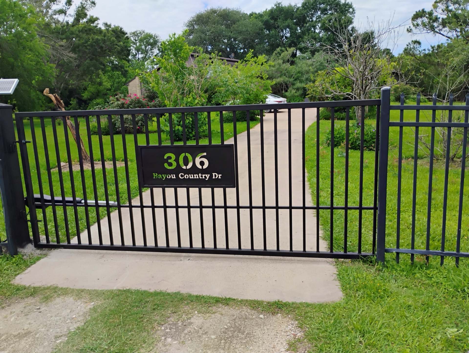 Installed custom driveway gate
