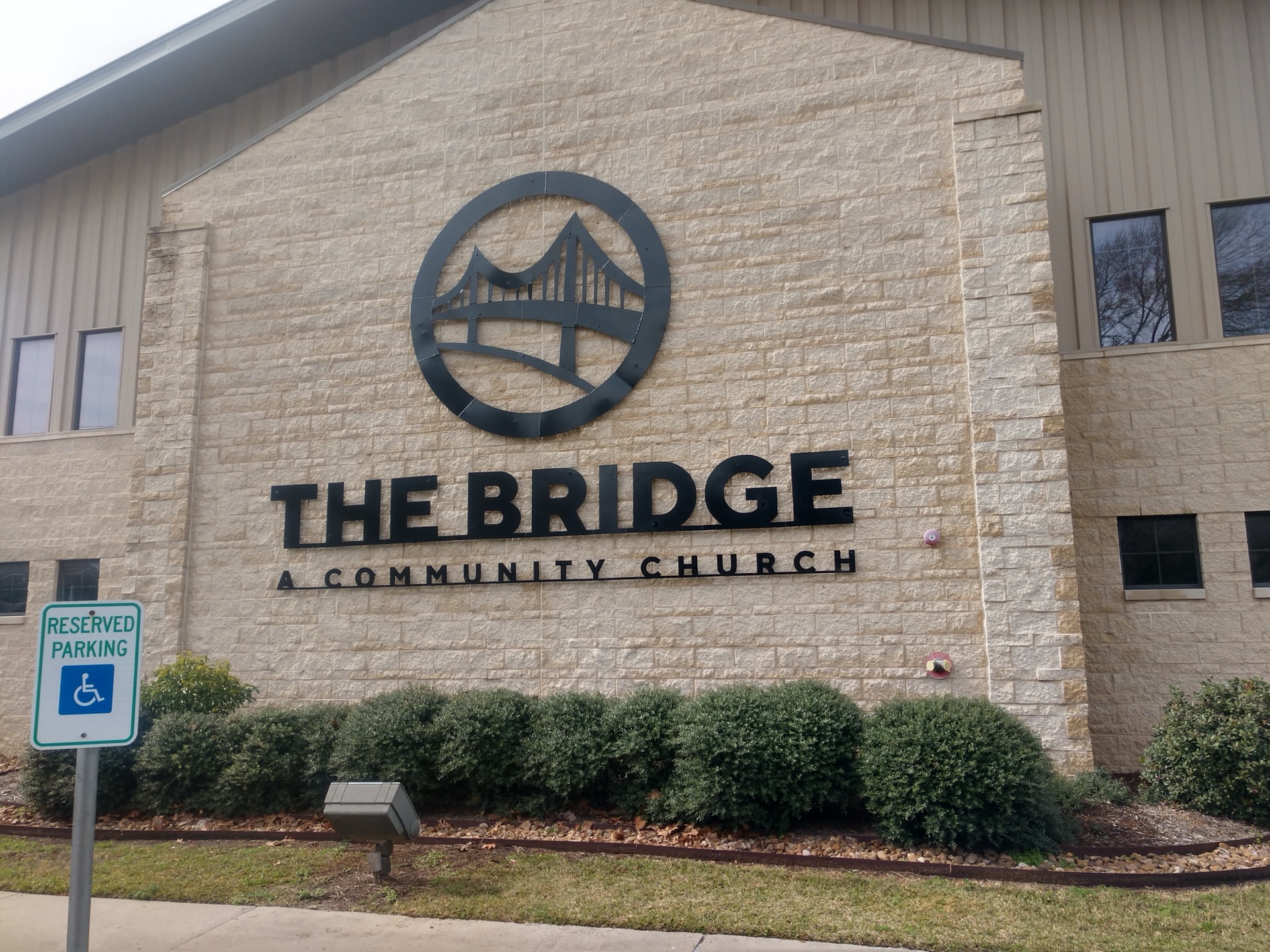 The Bridge church sign installed